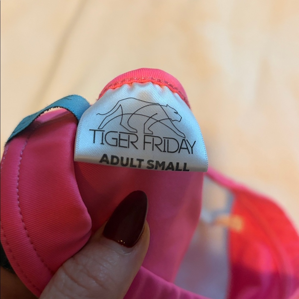 TIGER FRIDAY
AS Pink and Light Blue Cross-Back Swim Top - Picture 3 of 3